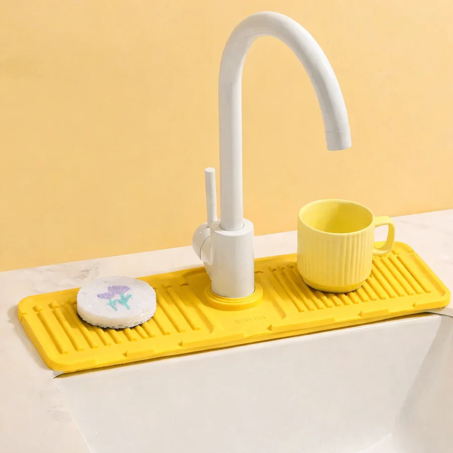 Silicone Sink Tray Splash Guard Pad - Quick-Drain Design for Kitchen & Bathroom