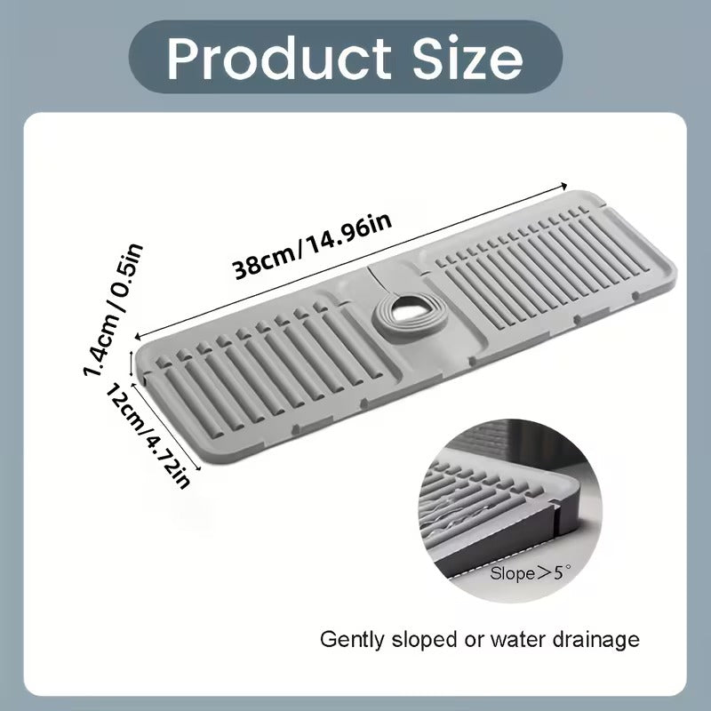 Silicone Sink Tray Splash Guard Pad - Quick-Drain Design for Kitchen & Bathroom